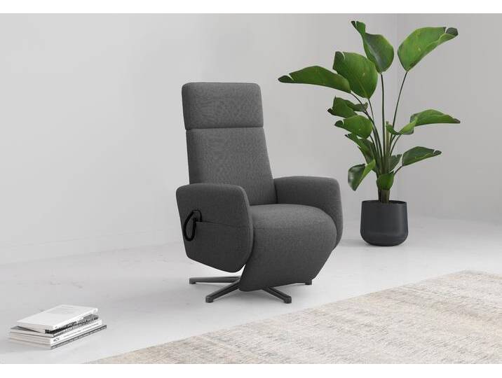 TV-Sessel HOME AFFAIRE Rochelle, inkl. Kopfteilverstellung & 360 Drehfunktion , grau (dunkelgrau), B:71cm H:110cm T:82cm, 95% Polyester 5% Polyamid, Sessel, wahlweise mit 2 Motoren, Akku & Aufstehhilfe von Home-affaire