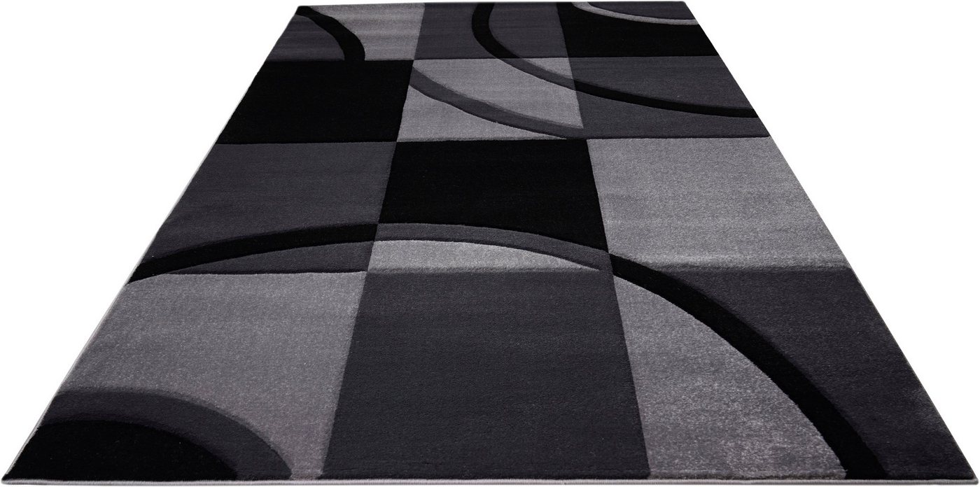 Teppich Josias, Home affaire, rechteckig, Höhe: 16 mm, mit handgearbeitetem Konturenschnitt, flach, Kurzflor, elegant von Home affaire