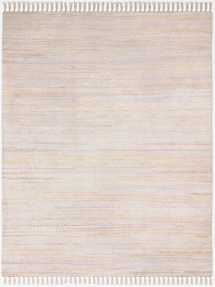 Teppich Nickelberg, Home affaire, rechteckig, Höhe: 10 mm, 90% Baumwolle, handgewebt, mit Fransen, aus recycelten Materialien von Home affaire