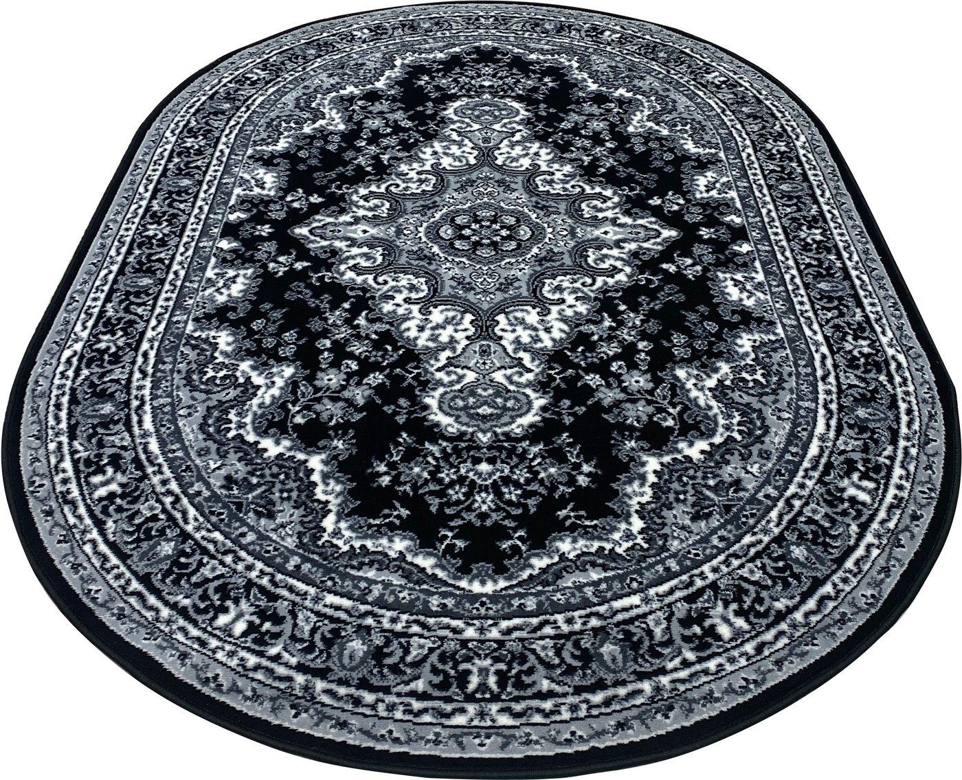 Teppich Oriental, Home affaire, oval, Höhe: 7 mm, Orient-Optik, mit Bordüre, Kurzflor, pflegeleicht, elegant von Home affaire