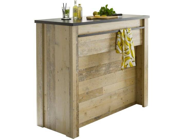 Unterschrank HOME AFFAIRE Sherwood , braun (old style hell dekor), B:130cm H:106cm T:52cm, Holzwerkstoff, Schränke, mit Handtuchhalter aus Metall, Höhe 106 cm von Home-affaire