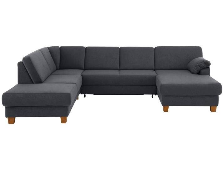Wohnlandschaft HOME AFFAIRE Belfort U-Form , grau (anthrazit), B:314cm H:88cm T:91cm, Luxus-Microfaser Vintageoptik(100% Polyester), Struktur fein ( 100% Polyester), Luxus-Microfaser ALTARA NUBUCK (100% Polyester), Sofas, mit Federkern, wahlweise mit Bettfunktion und Stauraum von Home-affaire