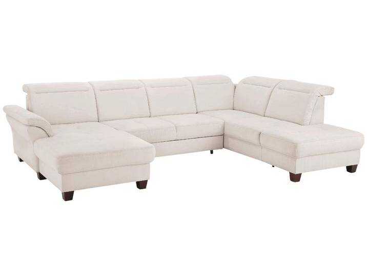 Wohnlandschaft HOME AFFAIRE Solvei U-Form , braun, B:342cm H:104cm T:235cm, Struktur (100% Polyester), Luxus-Microfaser Lederoptik (100% Polyester), Luxus-Microfaser ALTARA NUBUCK (100% Polyester), Sofas, Sitztiefenverstellung und Federkern, wahlweise Kopfteilverstellung von Home-affaire