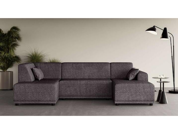 Wohnlandschaft HOME AFFAIRE TAMMO , grau (anthrazit), B:296cm H:80cm T:162cm, 100% Polyester, Sofas, U-Form von Home-affaire