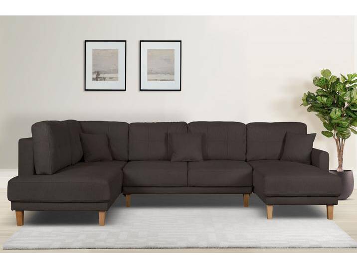 Wohnlandschaft HOME AFFAIRE TRIPLO U-Form wahlweise mit Schlaffunktion, B/T/H: 310/192/90 cm , schwarz, B:310cm H:90cm T:192cm, 88% Polyester, 9% Rayon, 3% Nylon, Sofas, Schlafsofa, auch mit Bettkasten, Steppung im Rückenkissen Wohnlandschaft HOME AFFAIRE TRIPLO U-Form wahlweise mit Schlaffunktion, B/T/H: 310/192/90 cm , schwarz, B:310cm H:90cm T:192cm, 88% Polyester, 9% Rayon, 3% Nylon, Sofas, Schlafsofa, auch mit Bettkasten, Steppung im Rückenkissen von Home-affaire