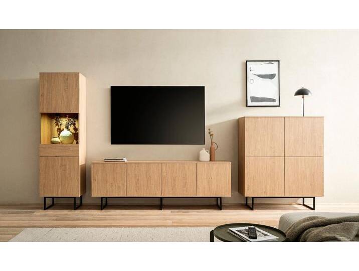 Wohnwand HOME AFFAIRE Lund, moderne Anbauwand, Wohnzimmer-Set in Stone Oak , stone oak, B:403cm H:40cm T:200cm, Holzwerkstoff, Kastenmöbel-Sets, enthält Vitrine, Lowboard und Higboard, Topseller Wohnwand HOME AFFAIRE Lund, moderne Anbauwand, Wohnzimmer-Set in Stone Oak , stone oak, B:403cm H:40cm T:200cm, Holzwerkstoff, Kastenmöbel-Sets, enthält Vitrine, Lowboard und Higboard, Topseller von Home-affaire