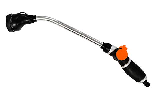 Home>it® Gartenbrause Gießstab mit ergonomischem Griff | Praktische Schlauchspritze mit Sprühkopf | Einstellbarer Brausekopf Gartenschlauch Handbrause Metall von Home>it
