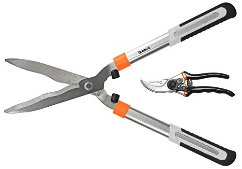 HOME It® Heckenschere & Astschere Manuell Set - Hecken- und Astscheren Set in Schwarz/Orange/Silber Farben von Home>it