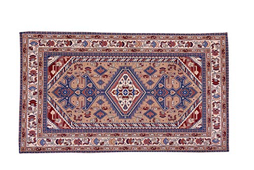 HomeLife Teppich im persischen Stil/Orientalisch, 300 x 200 cm, Baumwolle, für Wohnzimmer, Schlafzimmer, Wohnzimmer, mit Rutschfester Unterseite, Digitaldruck, orientalisch, Beige von HomeLife