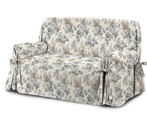 HomeLife Sofabezug Beige & Couch Überzug | weicher Sessel & Sofa Überzug & Sofaüberwurf Decke Blumenmuster | Sofa Überwurf aus angenehmer Baumwolle | schöne Sofa Cover Abdeckung von HomeLife