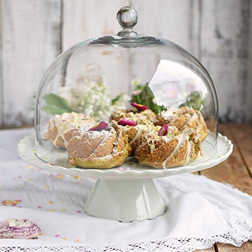 Tortenplatte „Sweet Flower“ in Mintgrün hell mit Glasglocke, Ø 34 cm Tortenplatte „Sweet Flower“ in Mintgrün hell mit Glasglocke, Ø 34 cm von Home of Cake