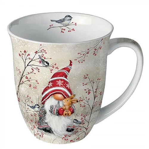 Tasse Kaffeetasse Teetasse Becher Mug 0,4 l Fine Bone China Porzellantasse Weihnachten Advent (Wichtel) von Home of Christmas