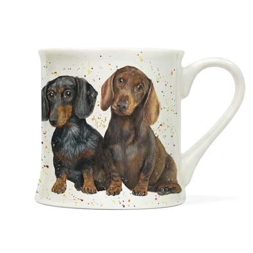 Tasse aus Porzellan mit Tiermotiv ca. 0,3L | Mug | Kaffeetasse | Teetasse | Henkelbecher | Becher (Dackel) von Home of Christmas