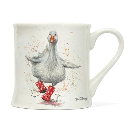 Tasse aus Porzellan mit Tiermotiv ca. 0,3L | Mug | Kaffeetasse | Teetasse | Henkelbecher | Becher (Ente in roten Stiefeln) von Home of Christmas