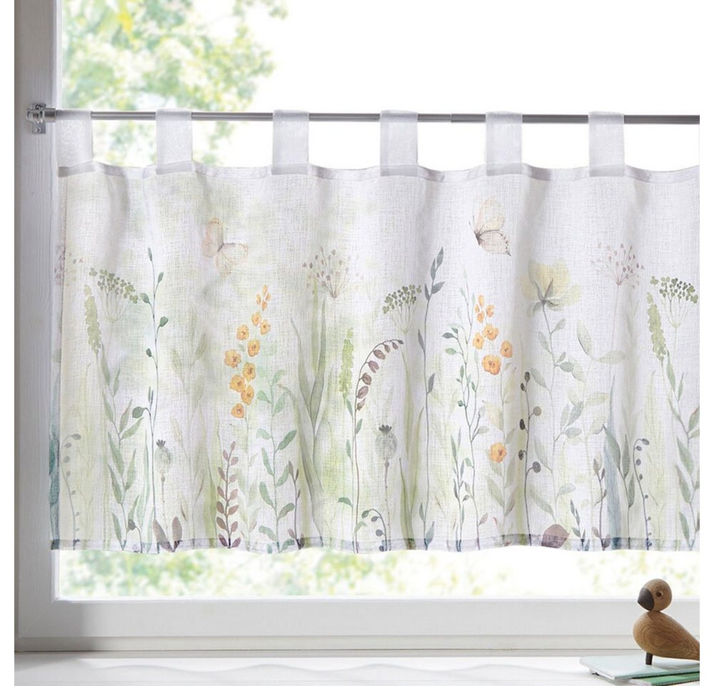 Gardine Fenstervorhang Blumen Deko Schal Transparent Stickerei 45 x 135, Home-trends24.de, transparent von Home-trends24.de