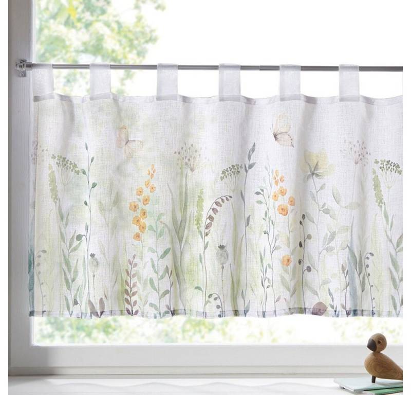 Gardine Fenstervorhang Blumen Deko Schal Transparent Stickerei 45 x 135, Home-trends24.de, transparent von Home-trends24.de