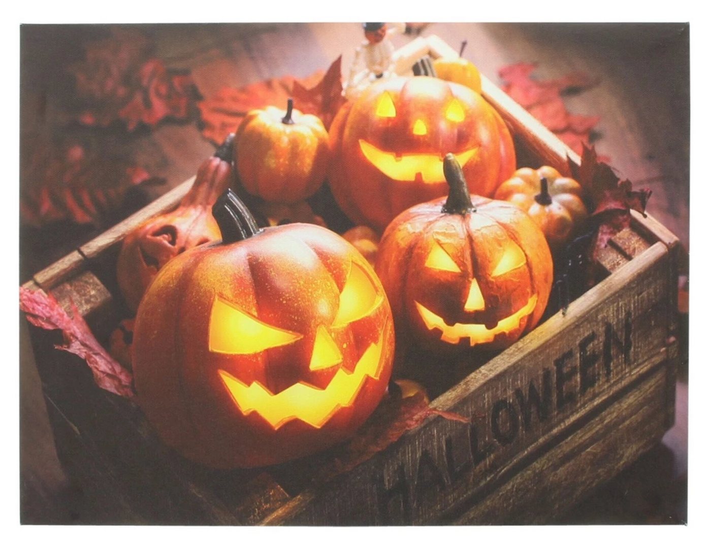 Home-trends24.de Bild LED Bild Halloween Kürbis Wanddeko Leinwand Holzrahmen Flackernd, Kürbis Home-trends24.de Bild LED Bild Halloween Kürbis Wanddeko Leinwand Holzrahmen Flackernd, Kürbis von Home-trends24.de