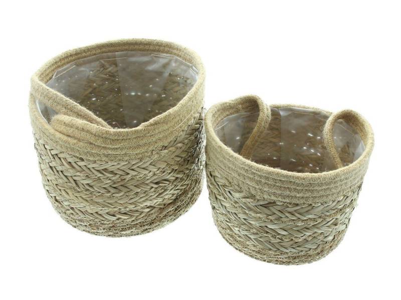 Home-trends24.de Blumenampel Hängekorb Pflanzkorb Blumenampel Pflanzampel Seegras Übertopf (2 St) von Home-trends24.de