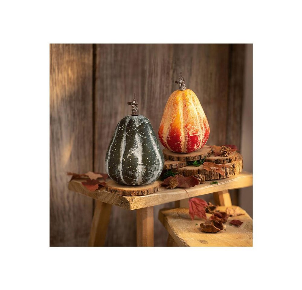 Home-trends24.de Dekofigur Deko Kürbis 2x Herbstdeko Figur Deko Tischdeko Kürbisse Set von Home-trends24.de