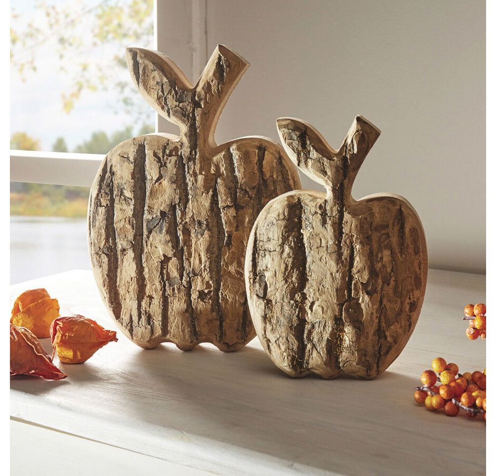 Home-trends24.de Dekofigur Dekofigur Apfel Äpfel Figur Deko Figuren Herbst Holz Objekt 2er (2 St) von Home-trends24.de