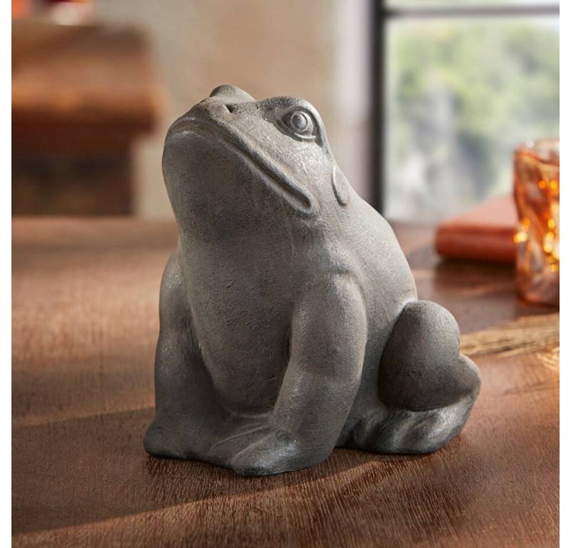 Home-trends24.de Dekofigur Frosch Schwarz Dekofigur Terracotta Deko Garten Figur Skulptur Tier von Home-trends24.de