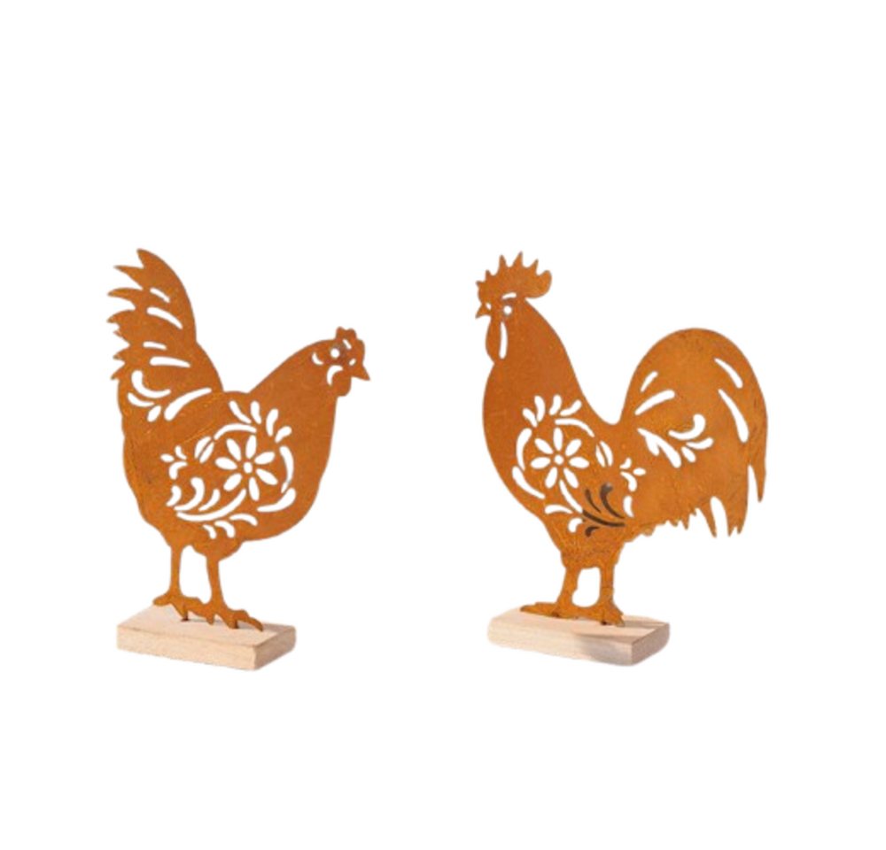 Home-trends24.de Dekofigur Huhn Hahn Rostoptik Deko Figur Skulptur Tischdeko Henne Tiere 2er Set Home-trends24.de Dekofigur Huhn Hahn Rostoptik Deko Figur Skulptur Tischdeko Henne Tiere 2er Set von Home-trends24.de