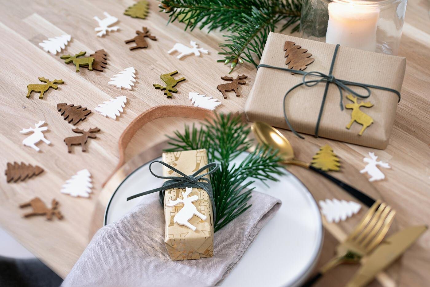 Home-trends24.de Dekofigur Tisch Streuer Elch Tannenbaum 72x Weihnachten Deko Geschenkverzierung von Home-trends24.de