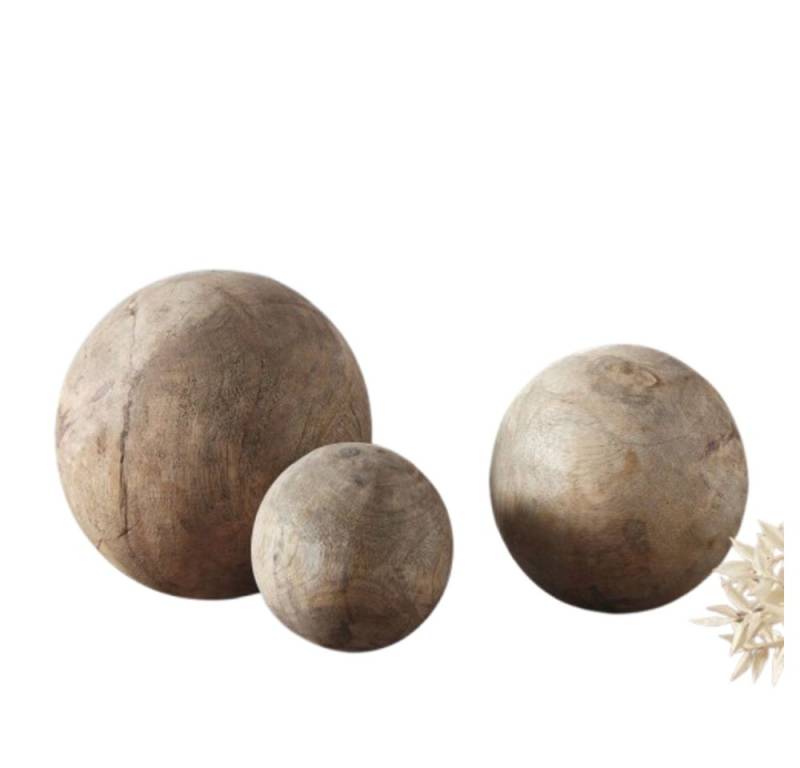 Home-trends24.de Dekokugel Mangoholz Kugeln Deko Holz 3er Set Figur Objekt (2 St) von Home-trends24.de