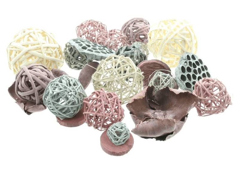 Home-trends24.de Dekokugel Rattan Kugeln Fruchthülsen Dekokugeln Set von Home-trends24.de