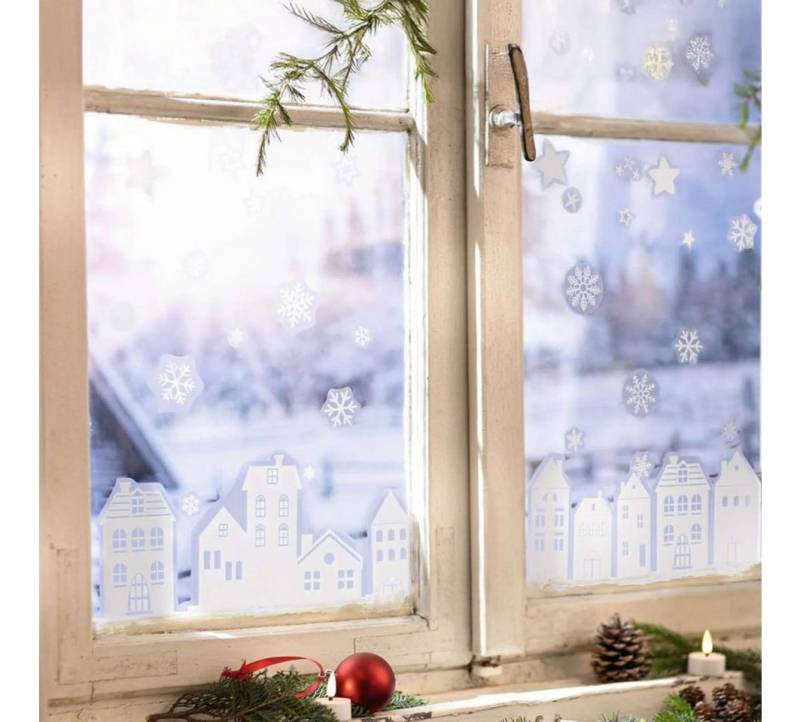 Home-trends24.de Fenstersticker Fenstersticker Häuser Fenster Deko Sterne 109er-Set Wiederverwendbar, wiederverwendbar Home-trends24.de Fenstersticker Fenstersticker Häuser Fenster Deko Sterne 109er-Set Wiederverwendbar, wiederverwendbar von Home-trends24.de