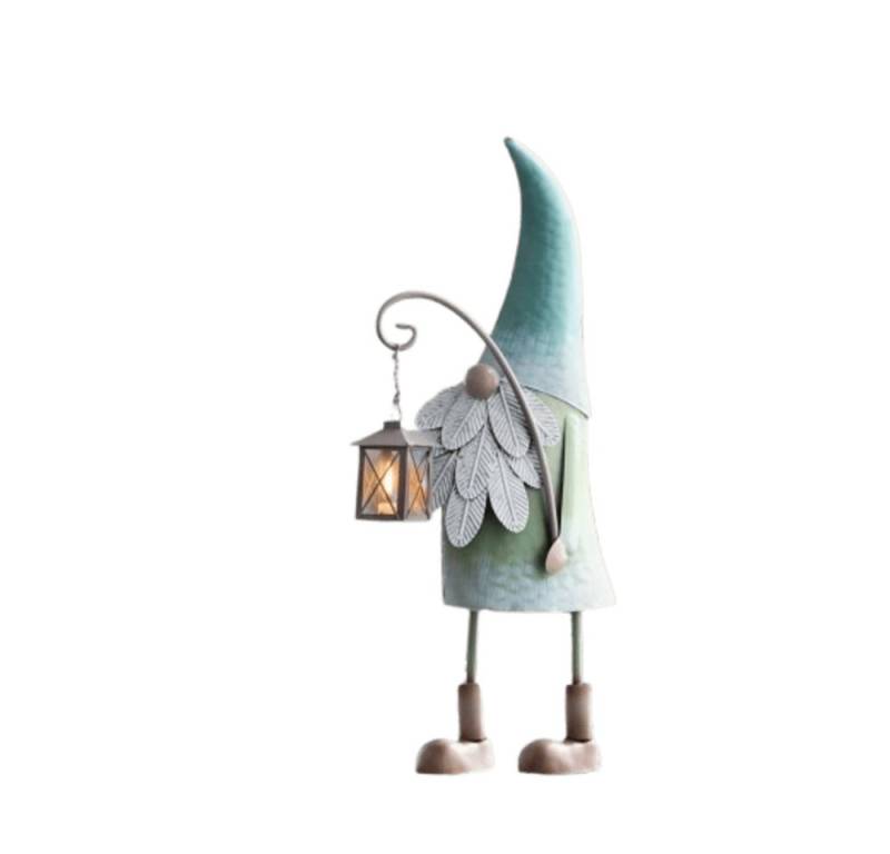 Home-trends24.de Gartenfigur Wichtel mit Laterne Garten Deko Metall Figur Teelichthalter von Home-trends24.de