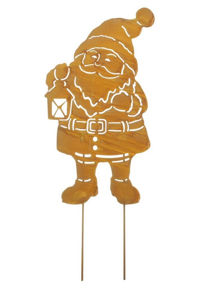Home-trends24.de Gartenstecker Santa Laterne Rostoptik Deko Figur Weihnachten Winter von Home-trends24.de