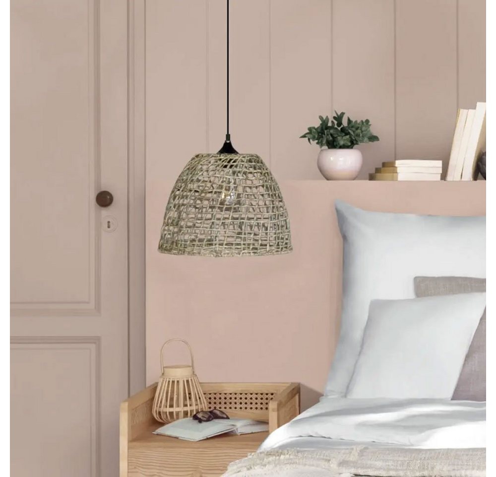 Home-trends24.de Hängeleuchte Hängeleuchte Hängelampe Lampe Leuchte Pendelleuchte Rattan D35cm, ohne Leuchtmittel von Home-trends24.de