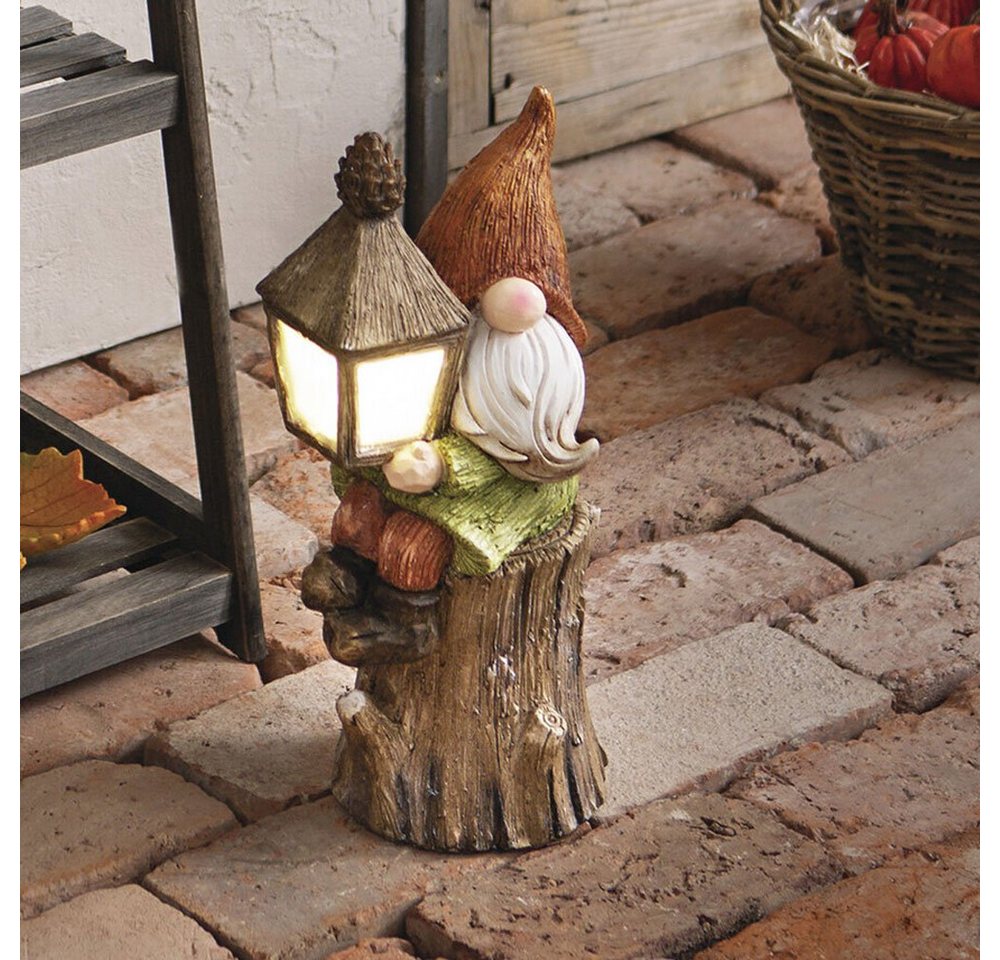 Home-trends24.de LED Dekofigur LED Deko Figur Wichtel Herbst Laterne Garten Terrasse von Home-trends24.de