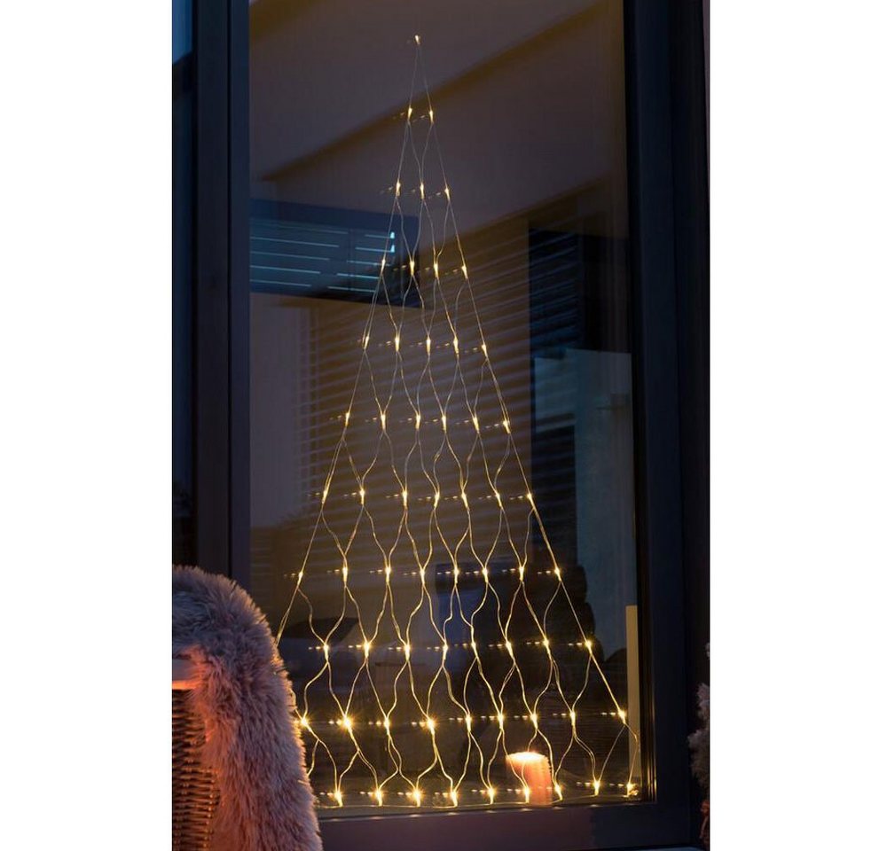 Home-trends24.de LED-Lichterkette LED Lichterkette Tannenbaum Baum Fenster Deko Weihnachtsdeko Timer von Home-trends24.de