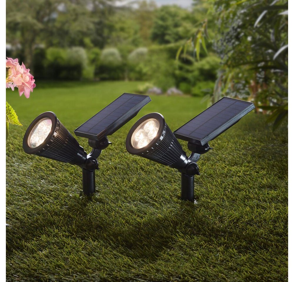 Home-trends24.de LED Solarleuchte LED Solarstrahler Spotlight Bodenstrahler Garten Kunststoff Garten von Home-trends24.de