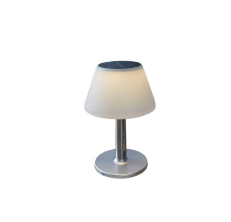 Home-trends24.de LED Solarleuchte Tischlampe Stehlampe weiß silber 20 cm dimmbar Nachtlicht, LED fest integriert von Home-trends24.de