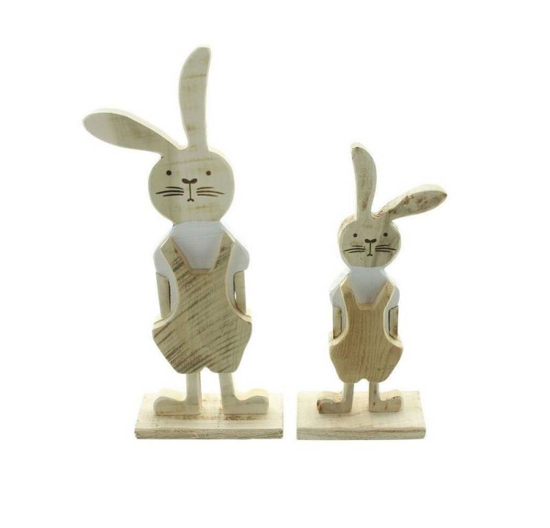 Home-trends24.de Osterhase Hase Osterhase Osterdeko Deko Oster Figur Holz Natur Hase 2er Set von Home-trends24.de