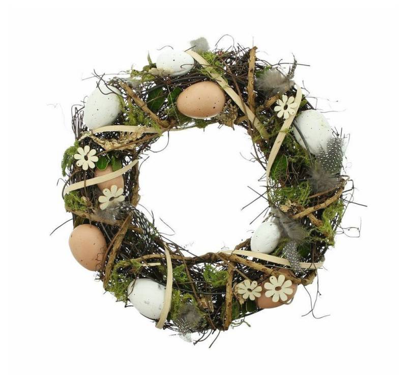 Home-trends24.de Osterkranz Feder Osterkranz Kranz Türkranz Tischkranz Tischdeko Deko Natur Moos von Home-trends24.de