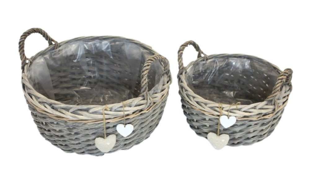 Home-trends24.de Pflanzkübel Herzen Blumenübertopf Pflanzer Korb 2er Set Weide Blumen Körbe (2 St) von Home-trends24.de