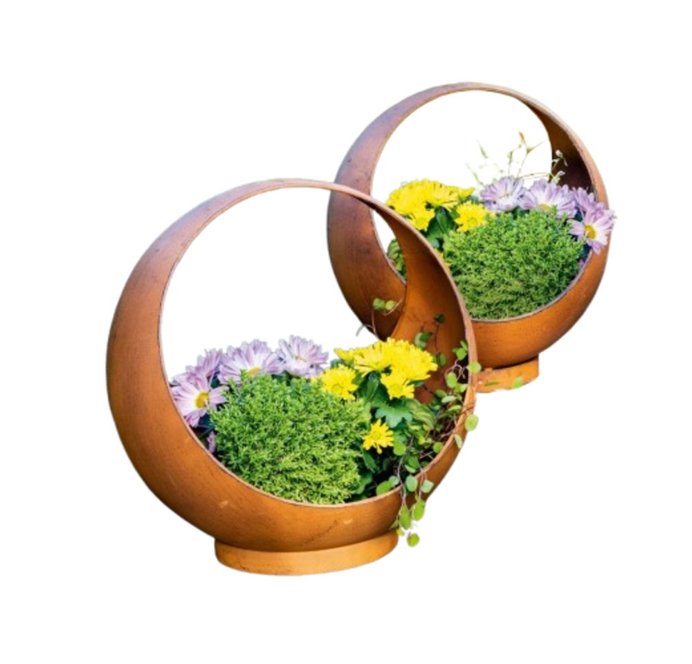 Home-trends24.de Pflanzkübel Pflanzkugel Kübel Rost Pflanzgefäss Gartendeko Terrasse 2er Set (2 St) von Home-trends24.de