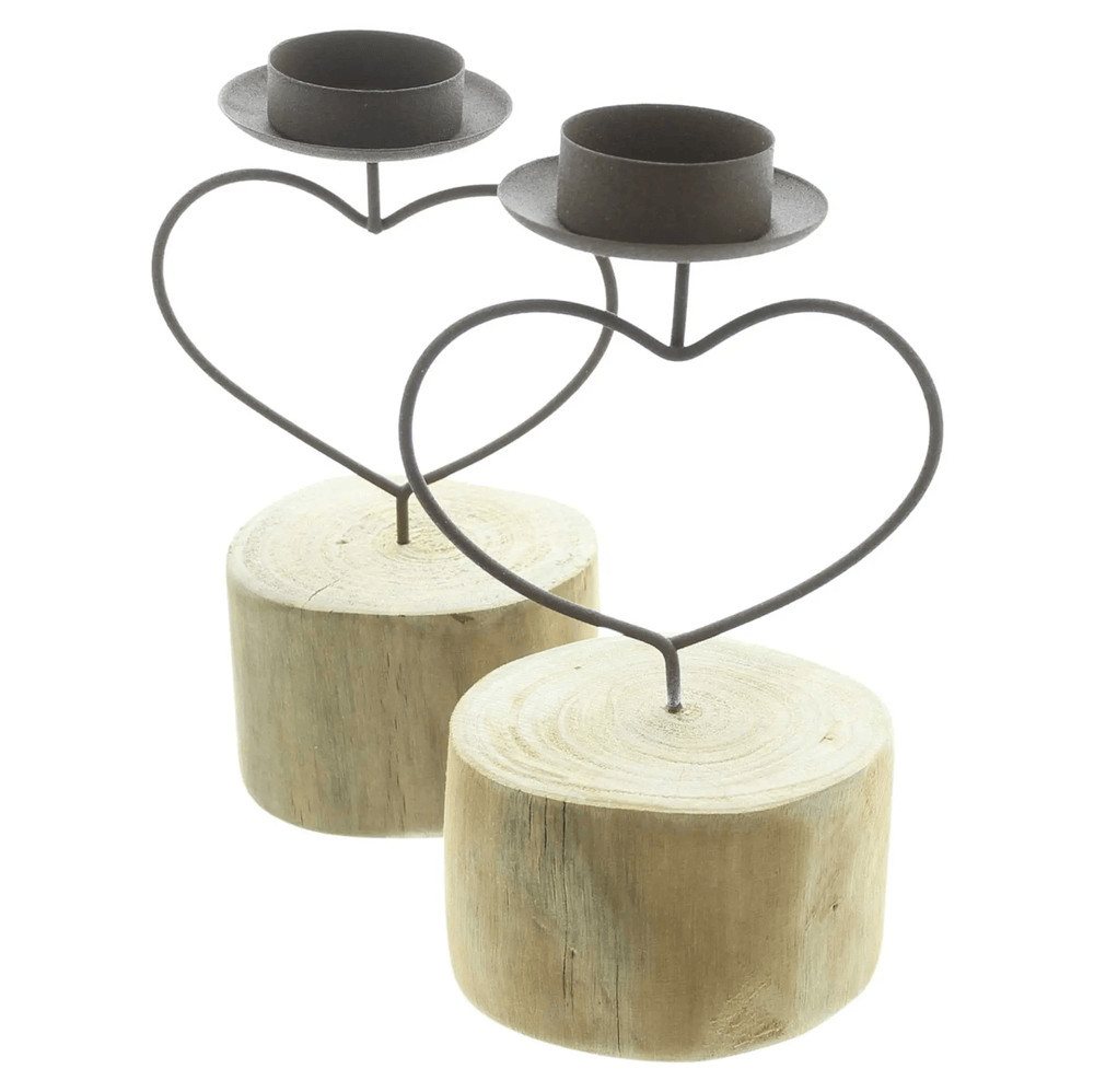 Home-trends24.de Teelichthalter Kerzenhalter Herz mit Sockel Teelicht Tisch Deko (2 St) von Home-trends24.de