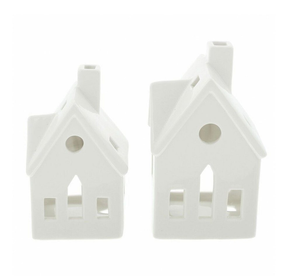 Home-trends24.de Teelichthalter Teelichthalter Winter Haus Häuser Weihnachtsdeko Weihnachten 2er Set (2 St) von Home-trends24.de