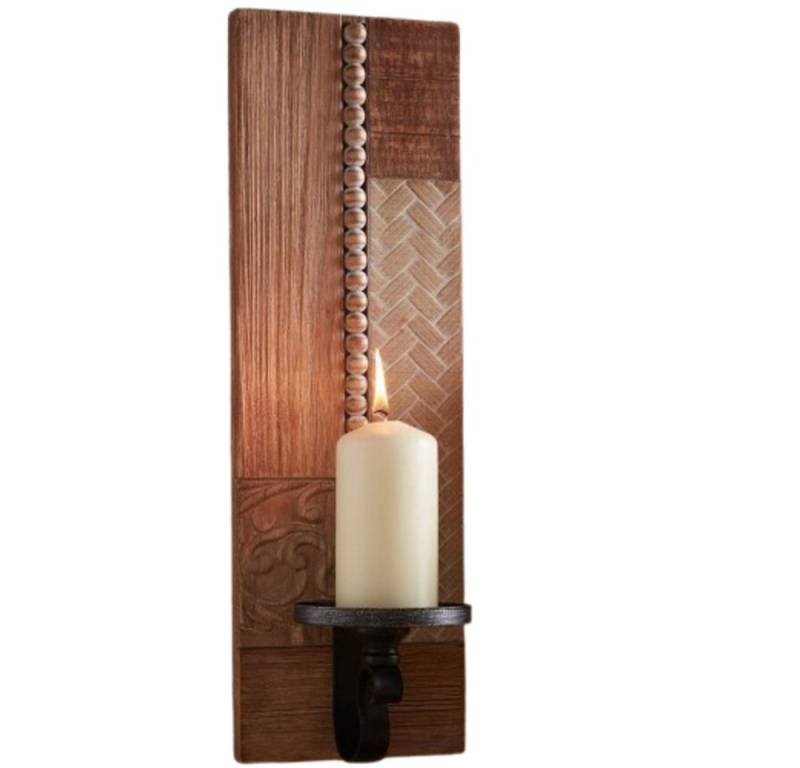 Home-trends24.de Wandkerzenhalter Wandkerzenhalter Holz Kerzenhalter Kerzenständer Wanddeko Wandhänger von Home-trends24.de