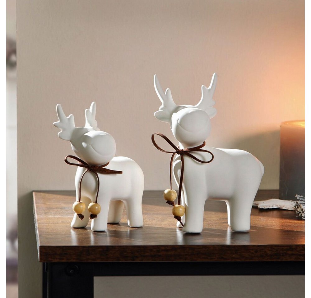 Home-trends24.de Weihnachtsfigur Elch Weihnachtsfigur Weihnachtsdeko Figur Deko Figuren 2er Set (2 St) von Home-trends24.de