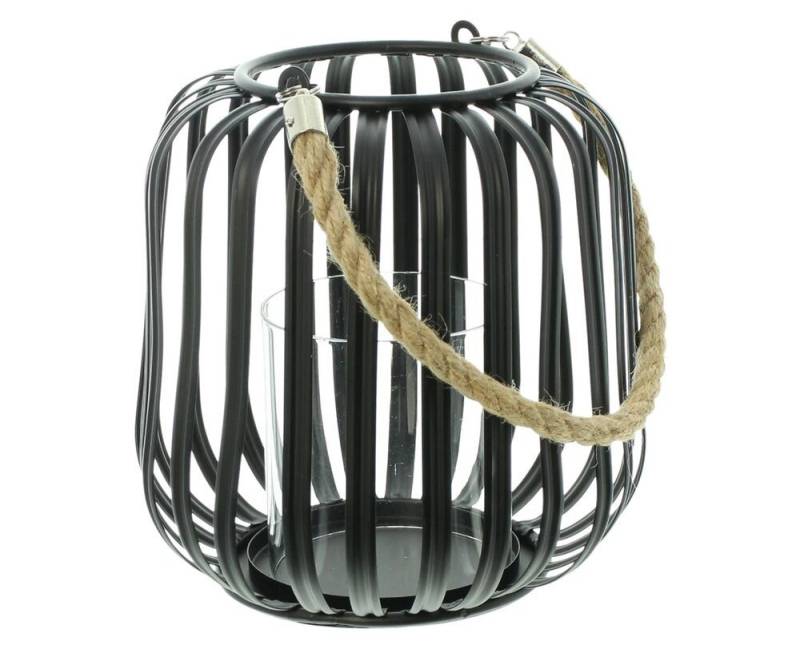 Home-trends24.de Windlicht Kerzenhalter schwarz Metall Stumpenkerzen Kerzenständer von Home-trends24.de
