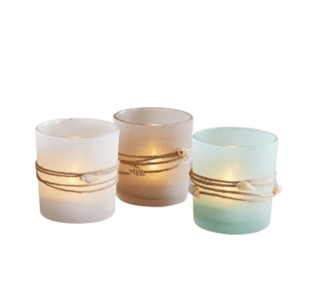 Home-trends24.de Windlicht Maritim Windlicht 3er-Set Muscheln Teelichthalter Kerzenhalter Glas (3 St) von Home-trends24.de