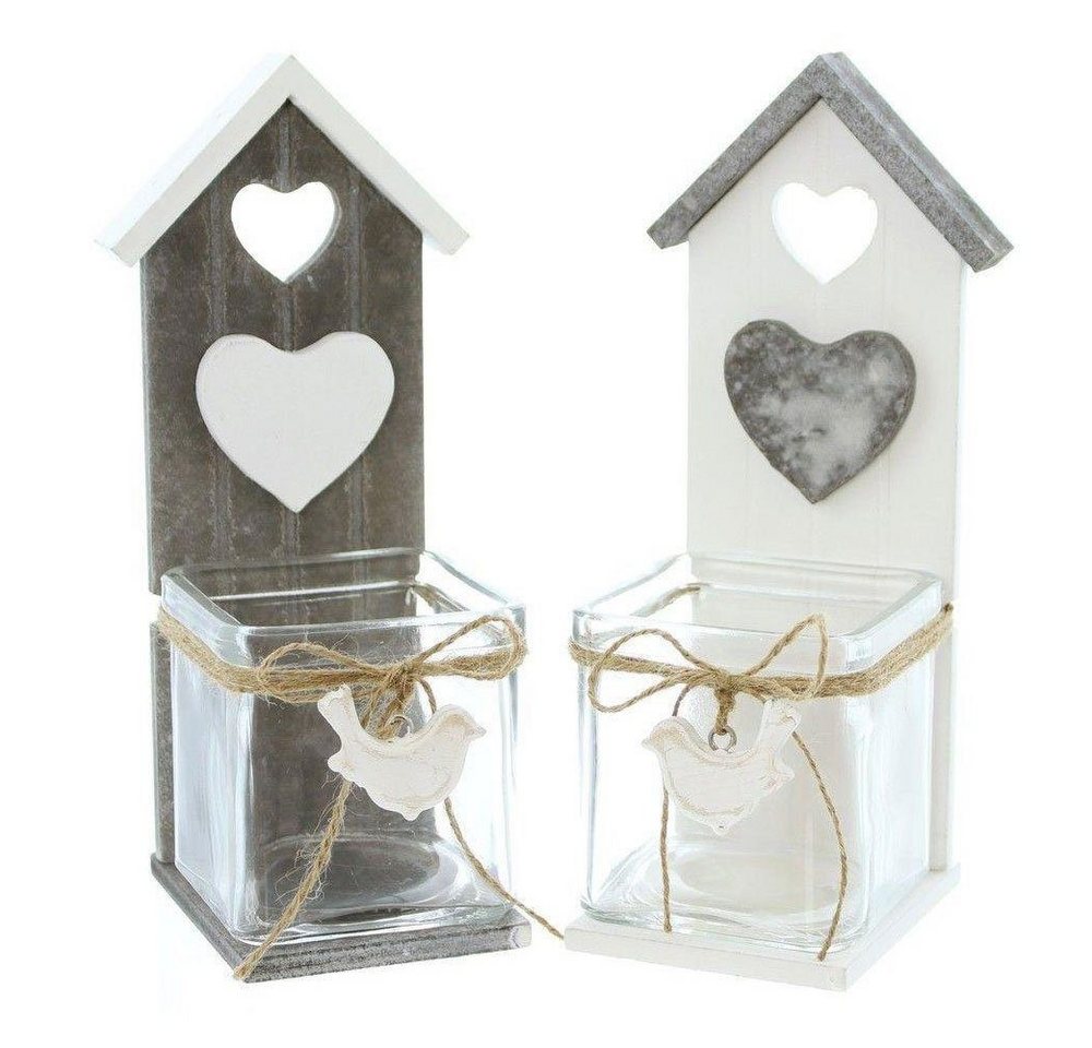 Home-trends24.de Windlicht Vogel Teelichthalter Häuschen Kerzenhalter mit Glasaufsatz 2er-Set Home-trends24.de Windlicht Vogel Teelichthalter Häuschen Kerzenhalter mit Glasaufsatz 2er-Set von Home-trends24.de