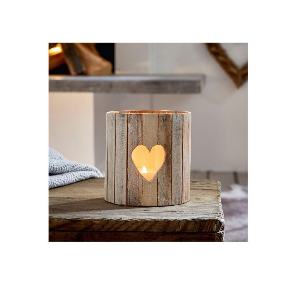 Home-trends24.de Windlicht Herz Kerzenhalter Teelichthalter Deko Love Holz Ständer von Home-trends24.de