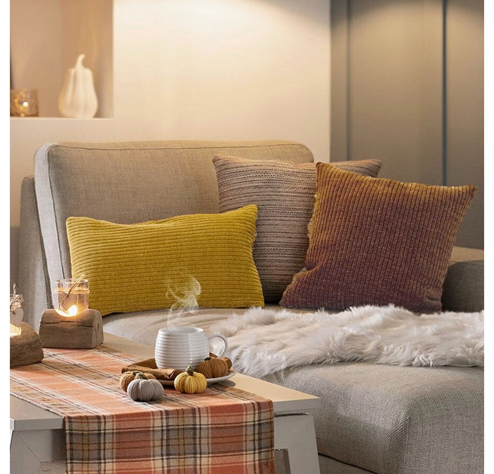 Kissenhülle Kissenhülle Kissenhüllen Kissenbezug Kissen Herbst Farben Cord 2er Set, Home-trends24.de (2 Stück) von Home-trends24.de